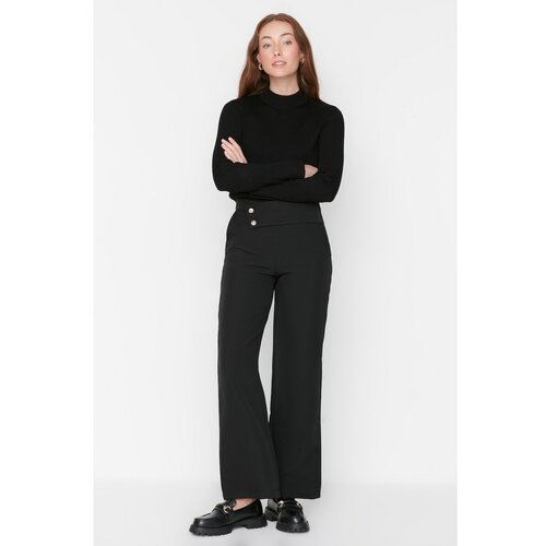 Trendyol black double buttoned woven trousers Slike