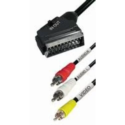 Transmedia SCART / 3x RCA kabel s stikalom 1,5m, (20442107)
