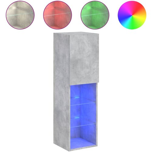 Maison Chic TV omarica - TV stojalo - Televizijska omarica z LED lučkami betonsko siva 30,5x30x102 cm, (21698973) Cene