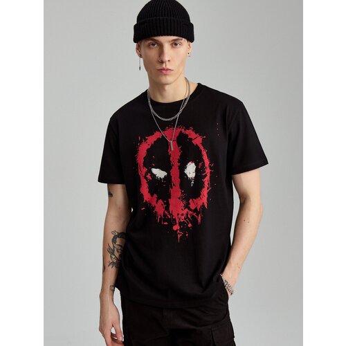 House - Majica kratkih rukava s printom Deadpool - Crna Slike