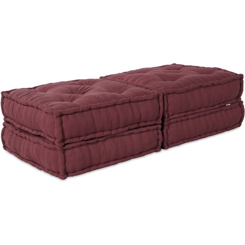 vidaXL Modularni pouf 2 kosa v bordo barvi iz tkanine, (22046009) Cene