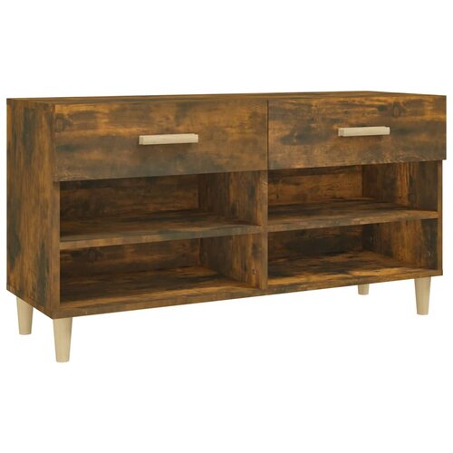 Maison Chic Omarica za obutev - Kopa za čevlje dimljeni hrast 102x35x55 cm konstruiran les, (21777174) Slike