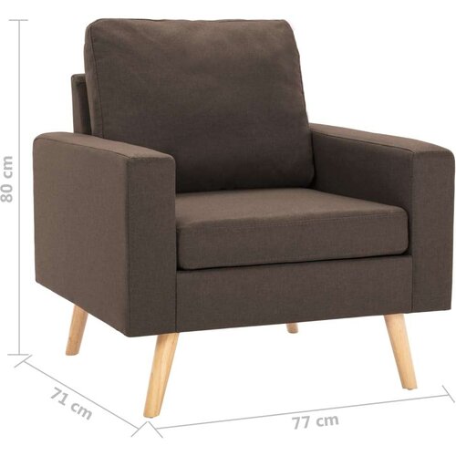  2-dijelni set sofa od tkanine smeđi Slike