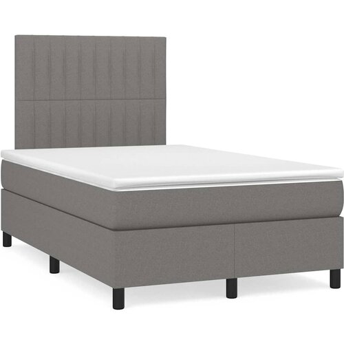  box spring s madracem LED tamnosivi 120 x 190 cm tkanina Cene