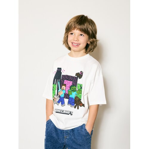 Reserved Pamučna majica kratkih rukava Minecraft - krem Cijene