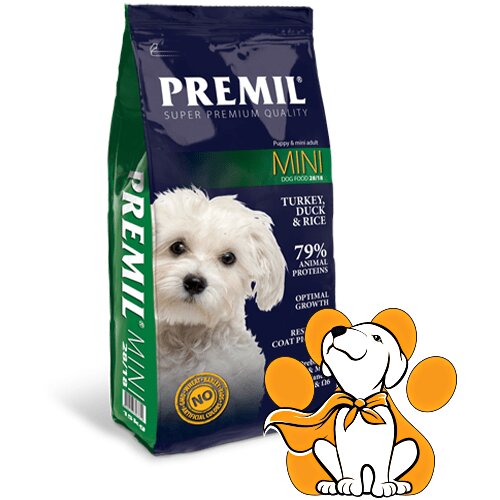 Premil mini Turkey, Duck & Rice 15kg, Kompletna Ishrana za Male Pse Cene