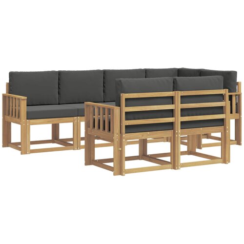 vidaXL Zunanja garnitura za sedenje 7 pcs Bela in antracit Poliester, (5000280659) Cene