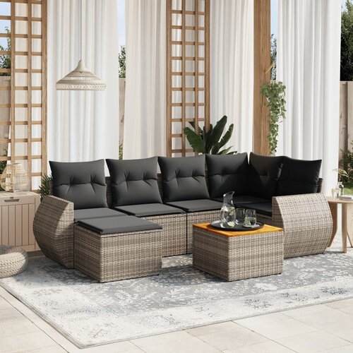 vidaXL 7-dijelni set vrtnih sofa sivi od poliratana Cijene