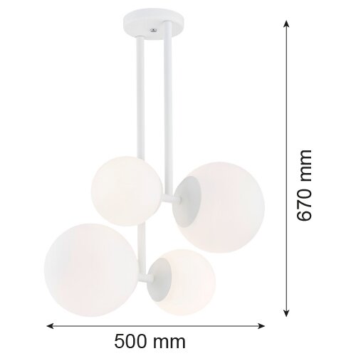  Argon 1644 - Luster na &amp;scaron;ipci ASPEN 4xE27/15W/230V bela Slike