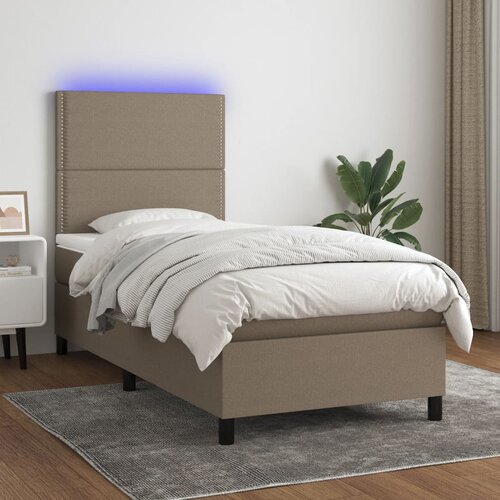 The Living Store Box spring postelja z vzmetnico LED taupe 90x190 cm blago - Box Spring Postelja, (21517195) Slike