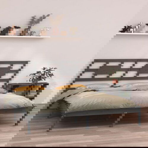 Furnova Posteljni okvir siv iz trdnega lesa 200x200 cm, (21938741) Slike