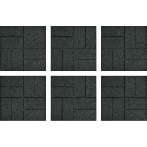  Kamen za hodanje 6 pcs Crna 40,5 x 40,5 x 2 cm Guma Slike