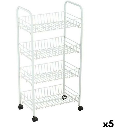 Kolica za Povrće Confortime Bijela Metal 4 Police 36 x 26 5 x 86 cm (5 kom.) Cijene