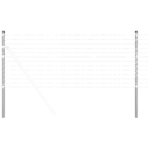  Stup za ogradu 12 pcs Srebrno 90 cm Čelik s pra&amp;scaron;kastim premazom Slike