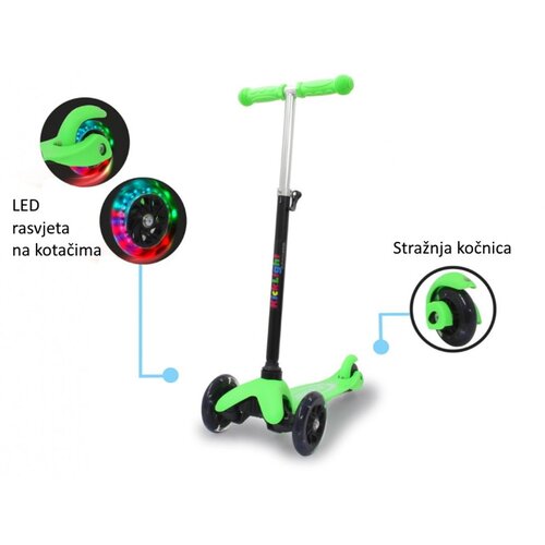 JAMARA romobil za djecu, 3 kotača, svjetla na kotačima, zeleni Slike