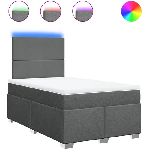 vidaXL Box spring postelja z vzmetnico temno siva 120x190 cm blago, (21321459) Cene
