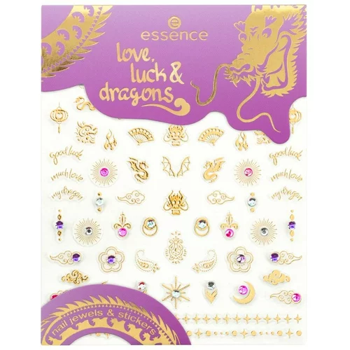 Essence nalepke za nohte - Love, Luck & Dragons Nail Jewels & Stickers - 01 Mani-festing Love & Luck