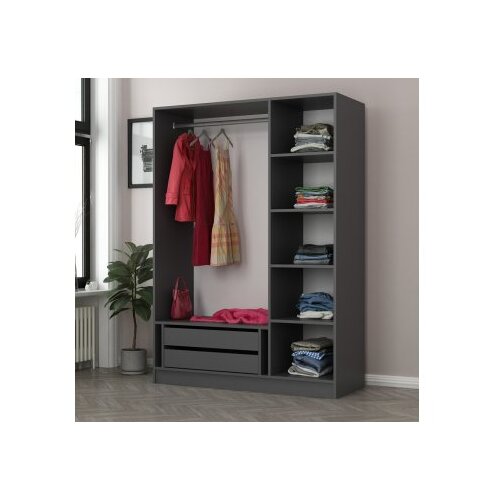 Woody Fashion Ormar Kale 135x190x52cm Crni Slike