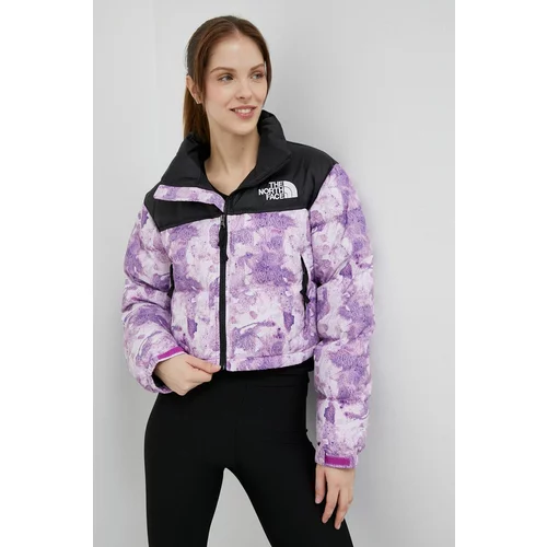 The North Face Pernata jakna NUPTSE SHORT JACKET za žene, boja: ljubičasta, za zimu