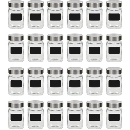  Staklenke za pohranu s naljepnicom 24 kom 300 ml Slike