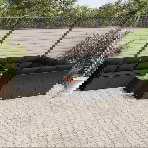 vidaXL 11-dijelni set vrtnih sofa od poliratana s jastucima crni Cijene