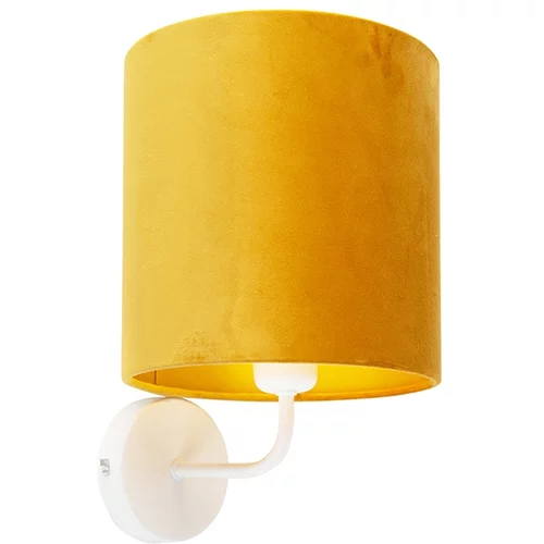 QAZQA Vintage stenska svetilka bela z rumenim žametnim odtenkom - Matt