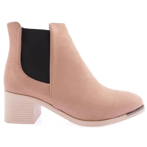 DGN 053 Women's Flat Toe Ankle Boots with Elastic Sides. Heels.