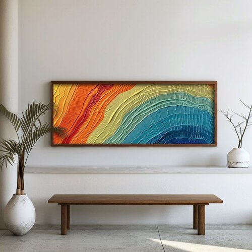 WALLXPERT FAH056-150 Multicolor Decorative Framed MDF Painting Cene