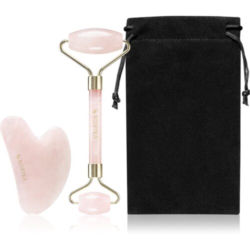 KORIKA Tools Face Roller &amp;amp; Gua Sha valjak za masažu za lice i pomagalo za masažu Quartz Pink Slike