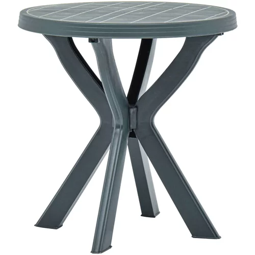 vidaXL Bistro stol zeleni Ø 70 cm plastični