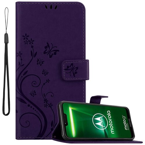 Cadorabo Motorola MOTO G7 POWER in klasična temno modra - ovitek v cvetličnem dizajnu z magnetnim zapiranjem, stoječo funkcijo in režami za kartice, (20860668) Cene