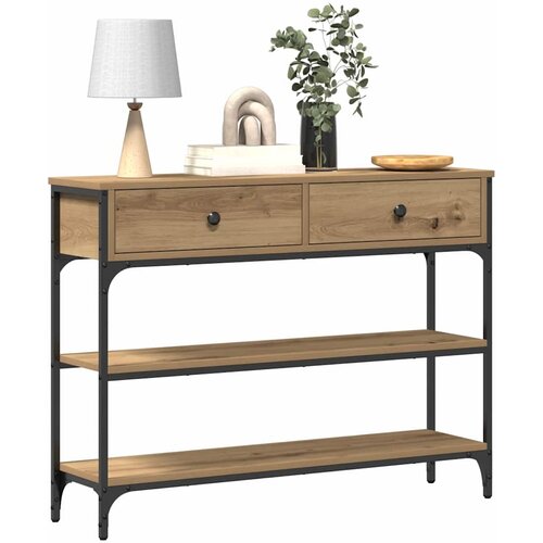  Konzolna stolica s ladicama Umjetnički hrast 100 x 25 x 75 cm Slike
