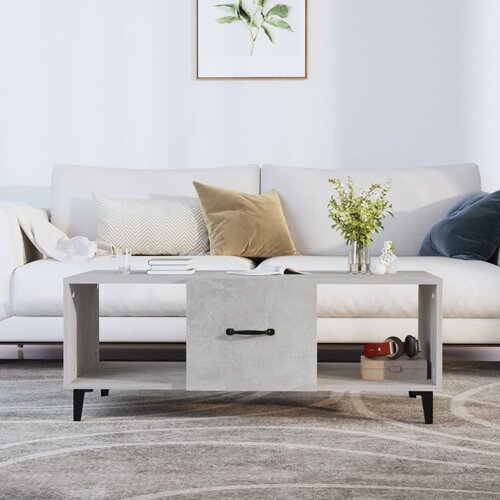The Living Store Klubska mizica betonsko siva 102x50x40 cm konstruiran les - Klubska Mizica, (21573507) Slike