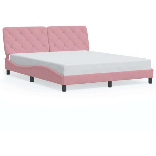 VidaXL Okvir kreveta s LED svjetlima ružičasti 160 x 200 cm bar&amp;scaron;unasti Slike