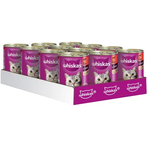 Whiskas 1+ konzerve 24 x 400 g - 1+ Govedina i jetra u umaku (400 g / konzerva)