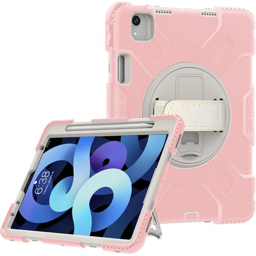 NIKCORP Ovitek za iPad Mini 6 8.3 z vrtljivim stojalom, držalom za pisalo in ročajem, troslojna zaščita pred udarci, roza barva, (5000138984) Cene