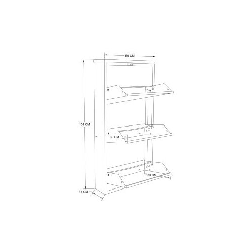 Hanah home Ormarić za cipele Torino 3, 50x104x15 cm, Antracit Slike