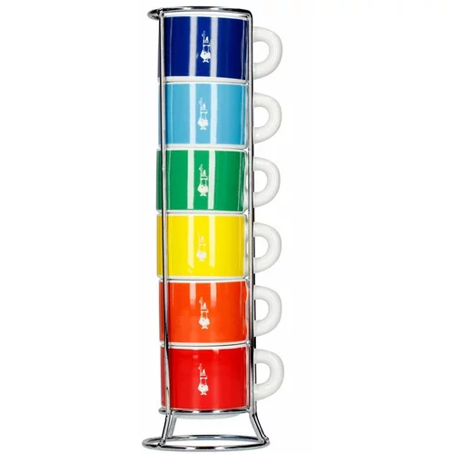Bialetti Komplet skodelic za espresso s stojalom Color 6-pack