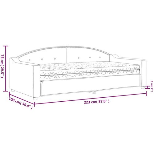 vidaXL Dnevni krevet s madracem svjetlosivi 90 x 200 cm od tkanine Cene