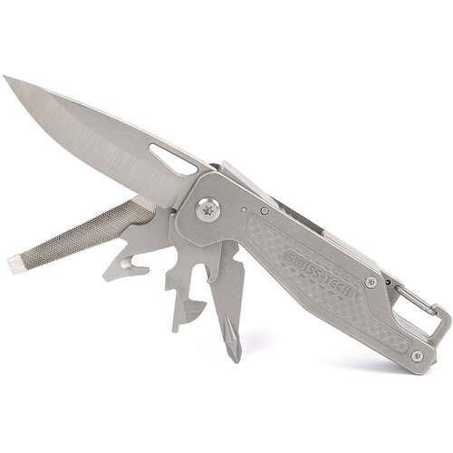 Swisstech Multi alat nož i o&amp;scaron;trice Satin polish 13u1, Nikl Slike