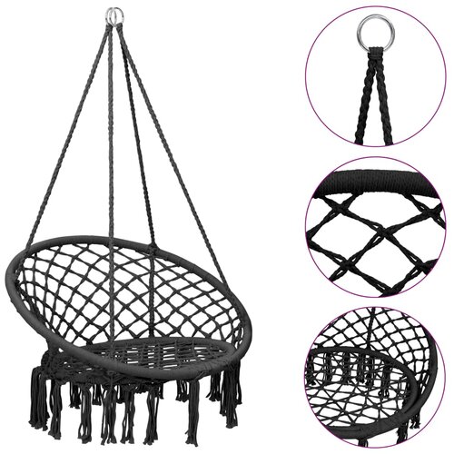 vidaXL Viseči gugalni stol 80 cm antraciten, (20795188) Cene