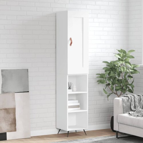  Visoka komoda bijeli 34,5x34x180 cm od konstruiranog drva Slike