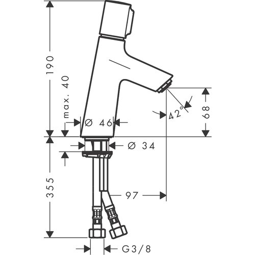 Hansgrohe enoročna armatura za umivalnik Talis Select S 80 brez zgornjega dela sifona (72041000) Slike