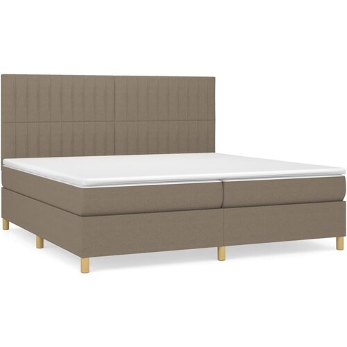VidaXL Box spring postelja z vzmetnico taupe 200x200 cm blago, (20892582) Slike