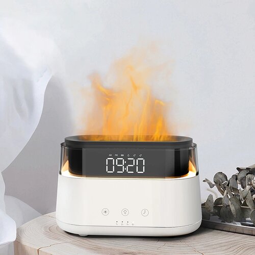 Aroma difuzor z LED uro in učinkom plamena – 180 ml - Plastic - Home warming - Božič Cene