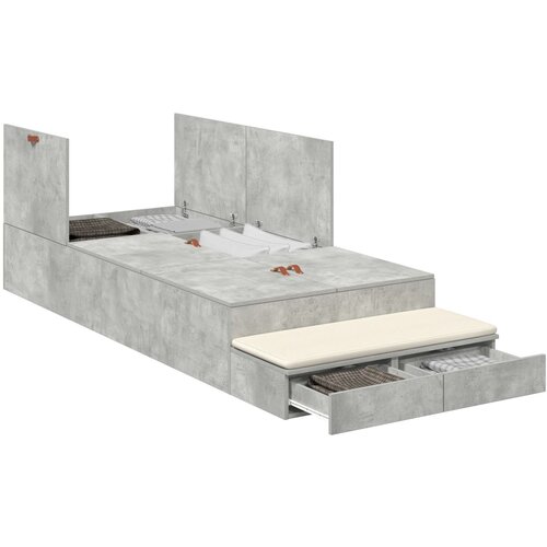 vidaXL Krevet s prostorom za pohranu Betonska siva 80x200 cm Cijene