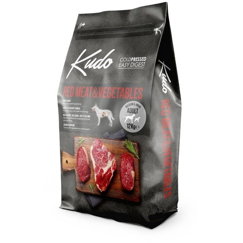 Kudo low grain red meat & vegetables medium/maxi adult Cene