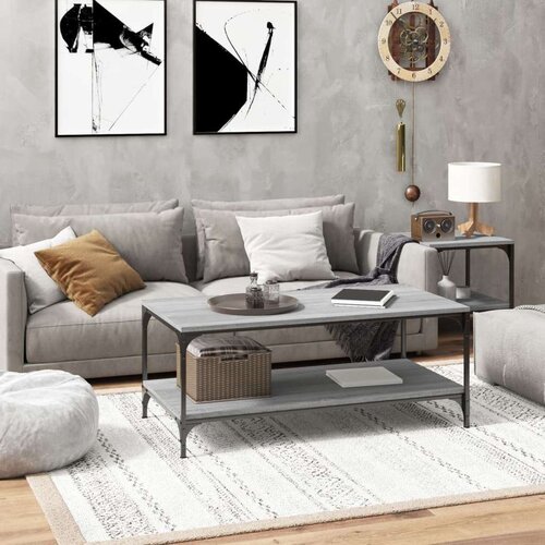  Stolić za kavu boja hrasta 80 x 50 x 40 cm konstruirano drvo Cijene