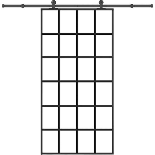  Drsna vrata z opremo ESG steklo in aluminij 102x205 cm, (22058055) Cene