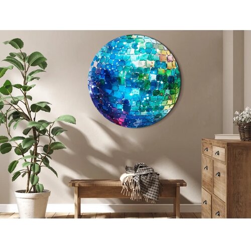  Okrugla slika - Turquoise disco ball 40x40 Cene
